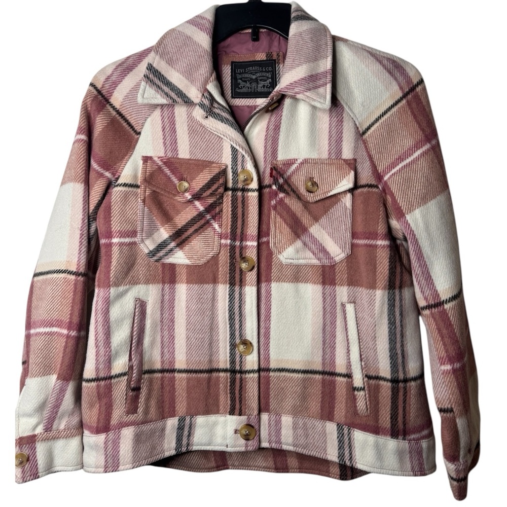 Levi's Pink and Cream Plaid Jacket